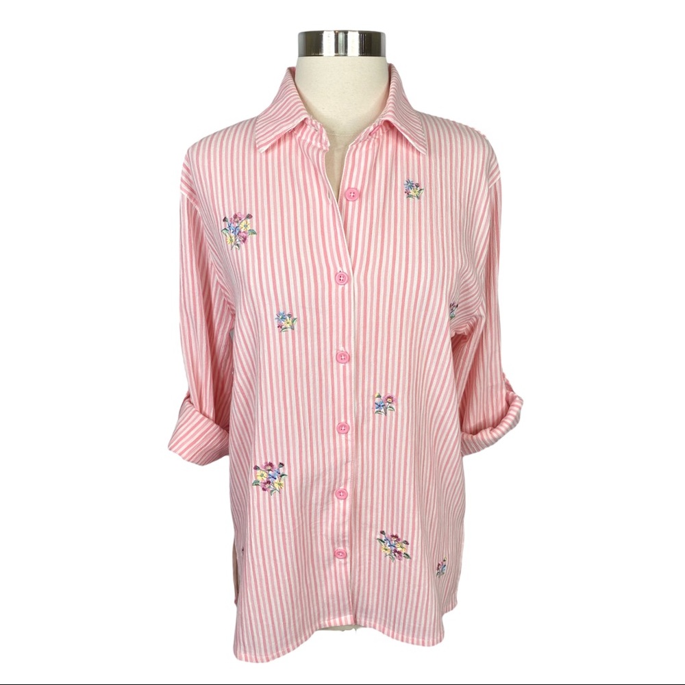Vintage Draper's & Damon's Striped Cottagecore Top